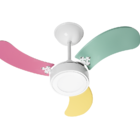 Ventilador De Teto Led Colors Br/fem 110v+controle Remoto