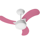 Ventilador De Teto Led Colors Br/rosa 110v+controle Remoto
