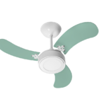 Ventilador De Teto Led Colors Br/verde 110v+controle Remoto