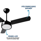 Ventilador De Teto Led Com Controle Remoto Original Tron Pás