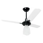 Ventilador De Teto Lumi Loren Sid Preto Pás Transparentes M3
