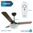 Ventilador De Teto Lustre Com Controle Remoto Original Tron P