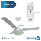 Ventilador De Teto Lustre Com Controle Remoto Original Tron P