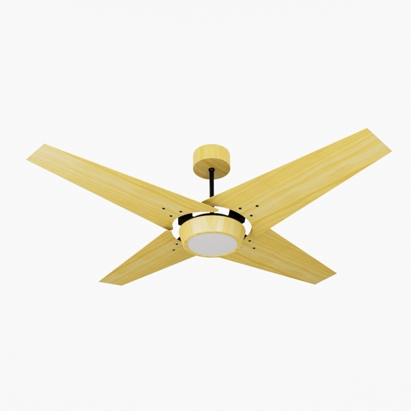 Ventilador De Teto Natuvent Callis Led 4 Pás Madeira Pinus 65