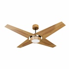 Ventilador De Teto Natuvent Callis Led 4 Pás Madeira Teca 650