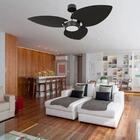 Ventilador De Teto Natuvent Dahlia Led 3 Pás Madeira Preto -