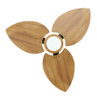 Ventilador De Teto Natuvent Dahlia Led 3 Pás Madeira Teca 300