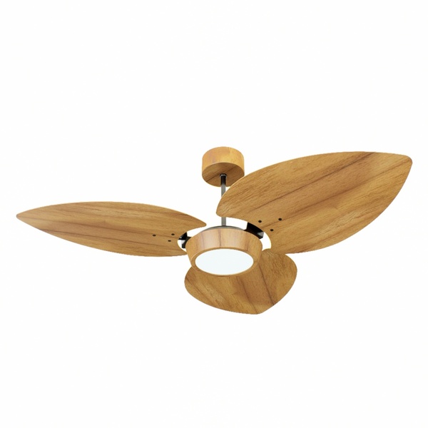 Ventilador De Teto Natuvent Dahlia Led 3 Pás Madeira Teca 650