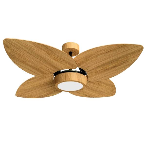 Ventilador De Teto Natuvent Dahlia Led 4 Pás Madeira Freijó 4