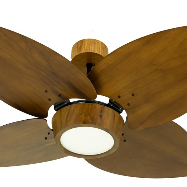 Ventilador De Teto Natuvent Dahlia Led 4 Pás Madeira Imbuia 3
