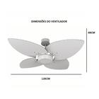 Ventilador De Teto Natuvent Dahlia Led 4 Pás Madeira Preto -