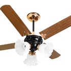 Ventilador De Teto New Zeta 4 Pás Mg De Mdf Preto/cobre 127v