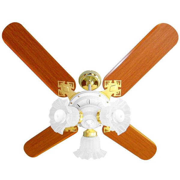 Ventilador De Teto New Zeta 4p Branco/mogno Ventidelta