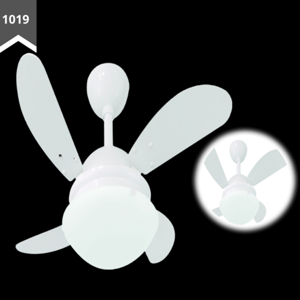 Ventilador De Teto Plus Mini Infinity 4 Pás Brancas Mdf (1019