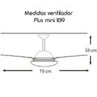 Ventilador De Teto Plus Mini Infinity 4 Pás Brancas Mdf (1019