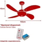 Ventilador de Teto Preto 4 Pás Nero Fly Office Pt 220V