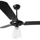 Ventilador De Teto Preto Globo Aberto 3 Pás 110 V + Controle