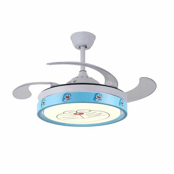 Ventilador De Teto Retrátil Infantil Led Bluetooth Gato