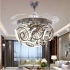 Ventilador De Teto Retrátil Luxuoso Led Prata Com Controle Re