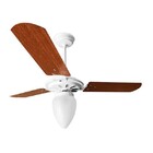 Ventilador De Teto Rico 150w E 180w Branco Pás Mogno Ventex -