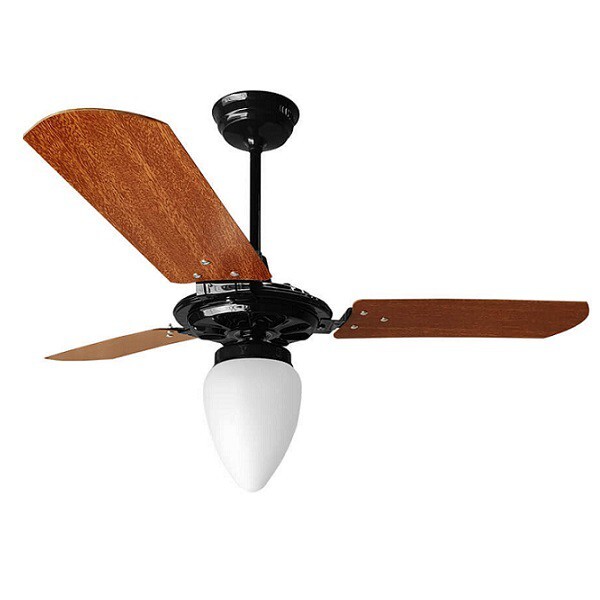 Ventilador De Teto Rico 150w E 180w Preto Pás Mogno Ventex -