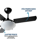 Ventilador De Teto Silencioso Potente 3 Pás Citrino Preto 220v