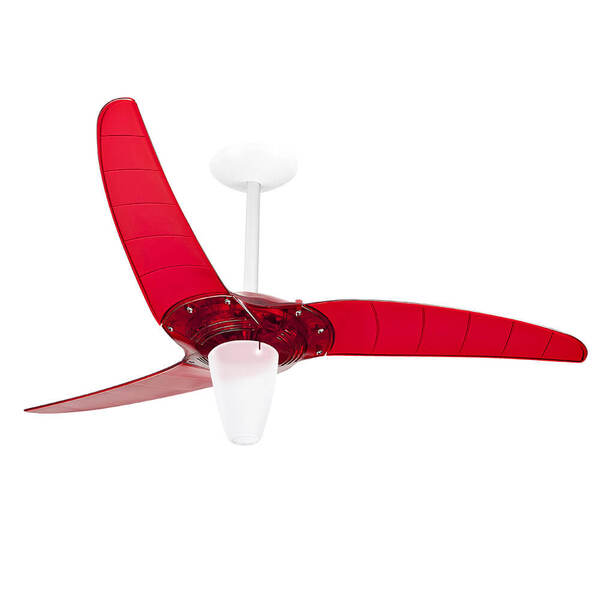 Ventilador de Teto Spirit 301 Vermelho Lustre Cônico - 127V