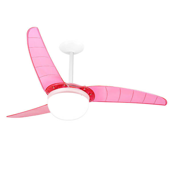 Ventilador de Teto Spirit 302 Rosa Neon Lustre Globo - 127V