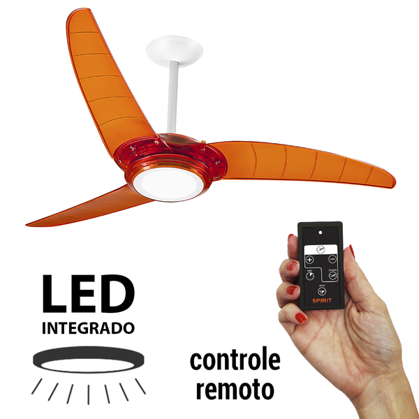 Ventilador De Teto Spirit 303 Tangerina LED Controle Remoto -