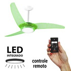 Ventilador De Teto Spirit 303 Verde Neon LED Controle Remoto