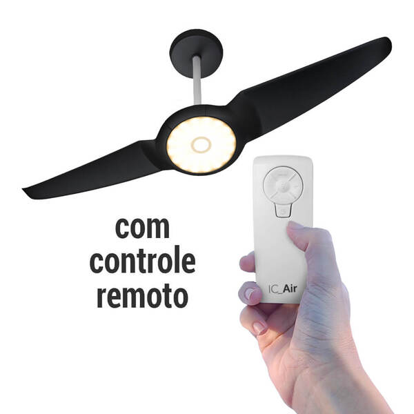 Ventilador De Teto Spirit New Ic Air Preto Double Led Cr - 22