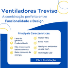 Ventilador De Teto Treviso Cromado Confort Led Bivolt