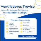 Ventilador De Teto Treviso Preto Fosco Elegance Led Ctrl Rem