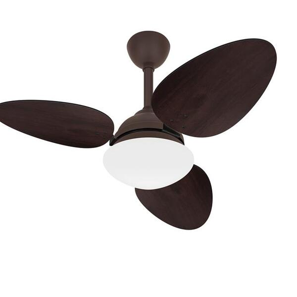 Ventilador De Teto Trevo Marrom 3 Pás Silencioso Ventax 220v