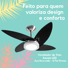 Ventilador De Teto Tron Azzam Led 4 Pás Preto / Alumínio 127v