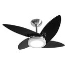 Ventilador De Teto Tron Azzam Led 4 Pás Preto / Alumínio 127v