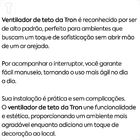 Ventilador De Teto Tron Búzios Max Led 3 Pás Branco / Transpa