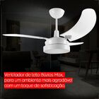 Ventilador De Teto Tron Búzios Max Led 3 Pás Branco / Transpa
