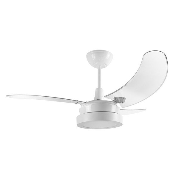 Ventilador De Teto Tron Búzios Max Led 3 Pás Branco / Transpa