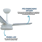 Ventilador De Teto Tron Citrino Led 3 Pás Branco / Transparen