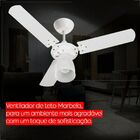Ventilador De Teto Tron Marbela 3 Pás Branco