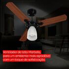 Ventilador De Teto Tron Marbela 3 Pás Preto / Verniz 127v