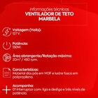 Ventilador De Teto Tron Marbela 3 Pás Preto / Verniz 127v