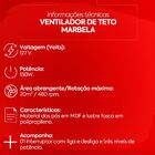 Ventilador De Teto Tron Marbela 3 Pás Preto / Verniz 127v