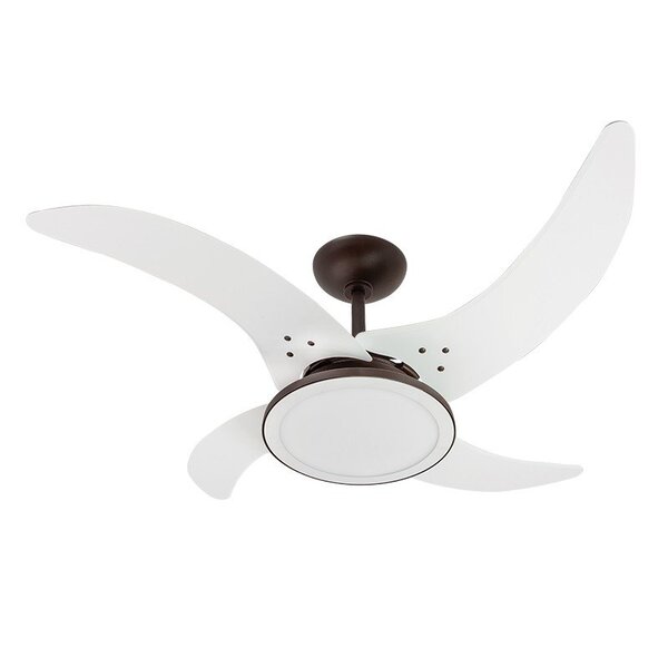 Ventilador De Teto Tron Mareiro Led 4 Pás Branco / Marrom