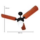 Ventilador De Teto Tron Pera New 3 Pás Preto / Verniz 220v