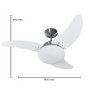 Ventilador De Teto Tron Solano 3 Pás Branco / Aço Escovado