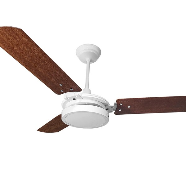 Ventilador De Teto Valen Led 18w Branco Pás Mogno Ventex - 12