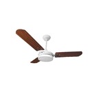 Ventilador De Teto Valen Led Branco Com 3 Pás De Mdf Mogno 11