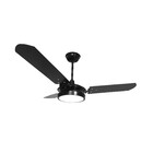 Ventilador De Teto Valen Led Preto Com 3 Pás De Mdf 110v+cont